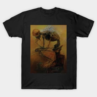 Beksinski - The Thinker Skeleton - Zdzisław Beksinski Style T-Shirt